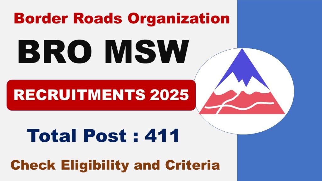 BRO MSW Recruitment 2025